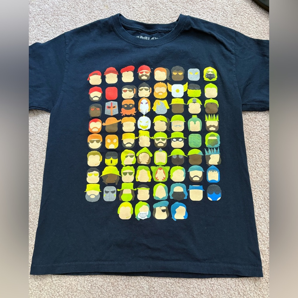 Kids Roblox Graphic Tee - Black with Colorful Characters